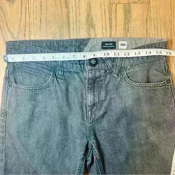 Volcom Men’s Solver Modern Straight Denim Jeans in Dark Gray Size 30 - Picture 11 of 12